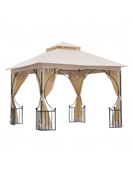 Outsunny 3x3m Garden Gazebo Patio Outdoor with Metal Frame, Beige - pic 11563 | FastDaddyshop