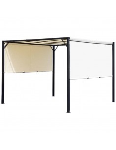 Outsunny 3x3m Metal Gazebo with Removable & Adjustable Cover Canopy, Cream