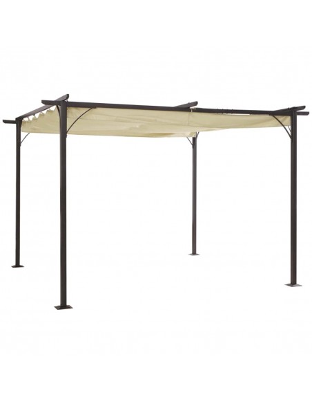 Outsunny 3.5x3.5m Metal Pergola Gazebo Marquee for Party BBQ, Beige - pic 11574 | FastDaddyshop