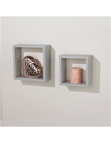 Core Products Set of 2 wall cubes - light grey, HD2GY