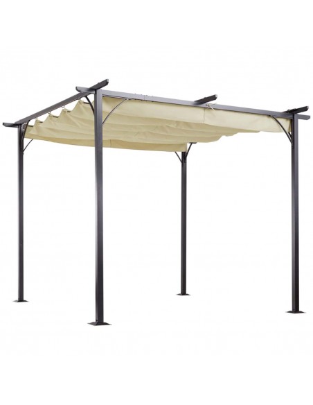Outsunny 3x3m Metal Pergola Gazebo Marquee for Party BBQ, Beige - pic 11575 | FastDaddyshop