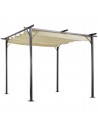 Outsunny 3x3m Metal Pergola Gazebo Marquee for Party BBQ, Beige