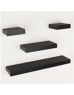 Core Products 4 pcs narrow wall shelf set - matt Black , HD5BK