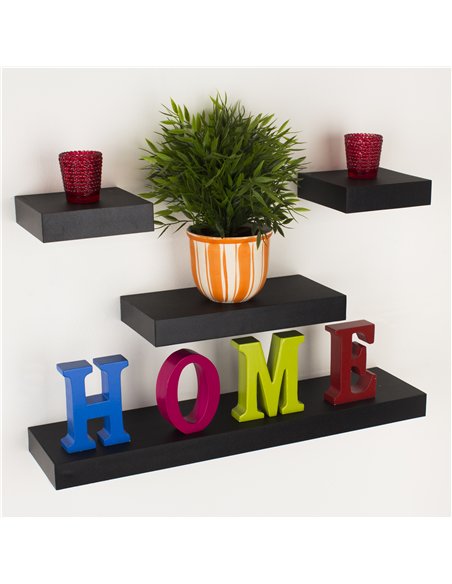 Core Products 4 pcs narrow wall shelf set - matt Black , HD5BK - pic 115761 | FastDaddyshop
