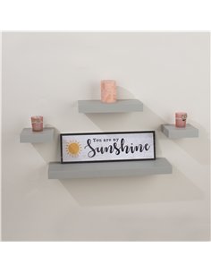 Core Products 4 pcs narrow wall shelf set - light grey, HD5GY 2