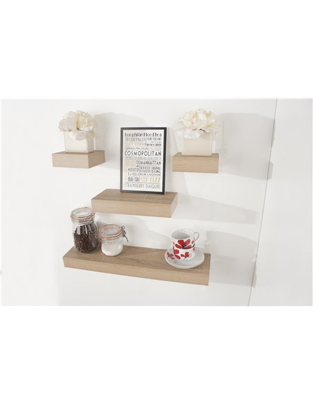 Core Products 4 pcs narrow wall shelf set - oak effect, HD5OK - pic 115767 | FastDaddyshop