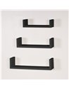 Core Products Set of 3 floating "U" shape wall shelf kit - matt black , HD6BK