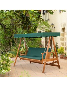 Outsunny Wooden Garden 3-Seater Outdoor Swing Chair 2