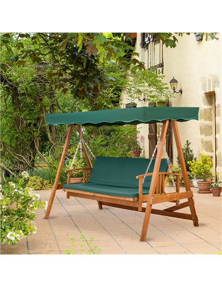 Outsunny Wooden Garden 3-Seater Outdoor Swing Chair  - pic 11585 | FastDaddyshop