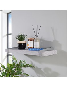 Core Products 60cm chunky shelf with slide on metal brackets - grey oak effect, KR600GOK 2
