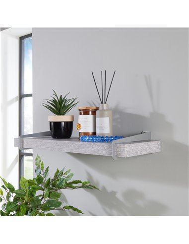 Core Products 60cm chunky shelf with slide on metal brackets - grey oak effect, KR600GOK