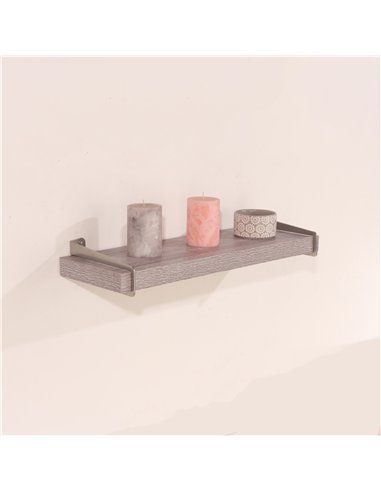 Core Products 60cm chunky shelf with slide on metal brackets - grey oak effect, KR600GOK