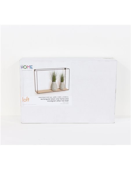 Core Products rectangular display wall shelf - black metal and wood effect, LF103 - pic 115870 | FastDaddyshop