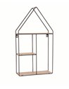 Core Products house shape display wall shelf - black metal and wood effect, LF105