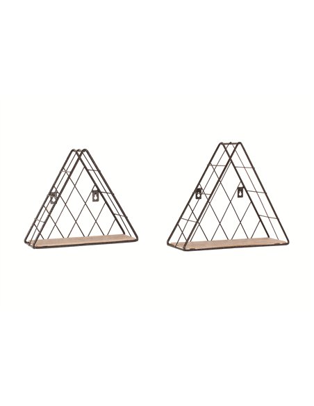 Core Products triangle set of 2 display shelf set - black metal and wood effect, LF106 - pic 115879 | FastDaddyshop