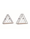 Core Products triangle set of 2 display shelf set - black metal and wood effect, LF106
