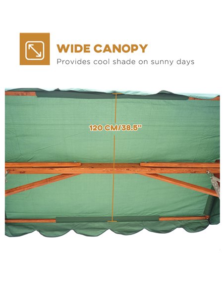 Outsunny Wooden Garden 3-Seater Outdoor Swing Chair  - pic 11588 | FastDaddyshop