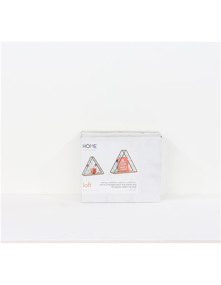 Core Products triangle set of 2 display shelf set - black metal and wood effect, LF106 - pic 115881 | FastDaddyshop