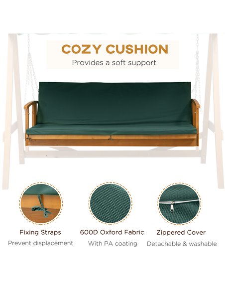 Outsunny Wooden Garden 3-Seater Outdoor Swing Chair  - pic 11590 | FastDaddyshop