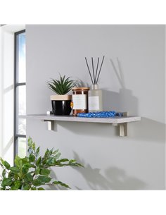 Core Products 60cm slim shelf with "L" shape bracket - grey oak, LV600GOK 2