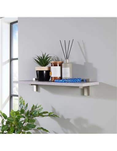 Core Products 60cm slim shelf with "L" shape bracket - grey oak, LV600GOK
