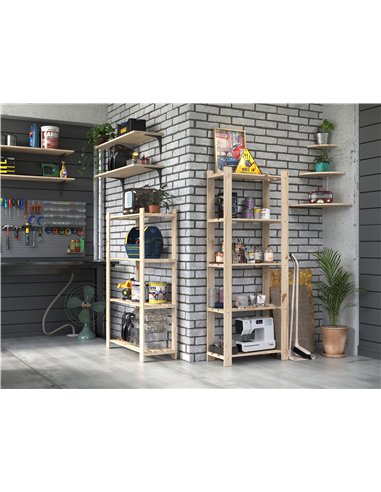 Core Products 60cm slim shelf with "L" shape bracket - grey oak, LV600GOK