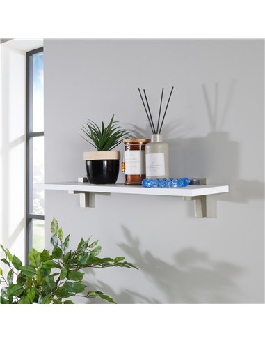 Core Products 60cm slim shelf with "L" shape bracket - white, LV600WH