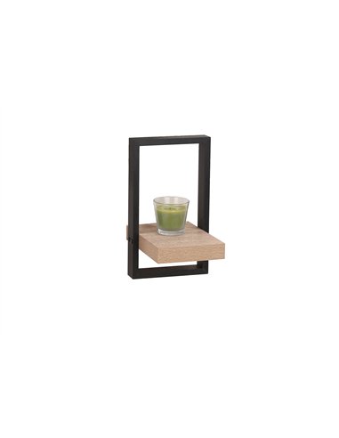 Core Products framed floating shelf kit - oak effect shelf with black frame, NV200