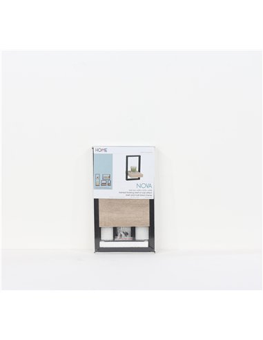 Core Products framed floating shelf kit - oak effect shelf with black frame, NV200