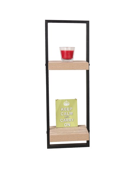 Core Products framed double floating shelf kit - oak effect shelf with black frame, NV250-2 - pic 115916 | FastDaddyshop