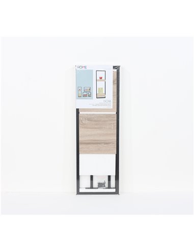 Core Products framed double floating shelf kit - oak effect shelf with black frame, NV250-2