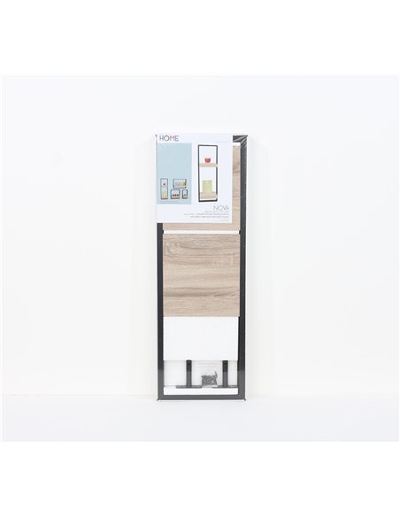 Core Products framed double floating shelf kit - oak effect shelf with black frame, NV250-2 - pic 115917 | FastDaddyshop