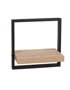 Core Products framed floating shelf kit - oak effect shelf with black frame, NV350