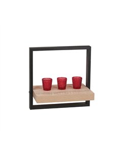 Core Products framed floating shelf kit - oak effect shelf with black frame, NV350 2