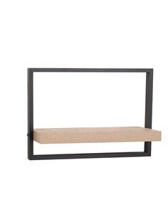 Core Products framed floating shelf kit - oak effect shelf with black frame, NV500