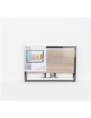 Core Products framed floating shelf kit - oak effect shelf with black frame, NV500