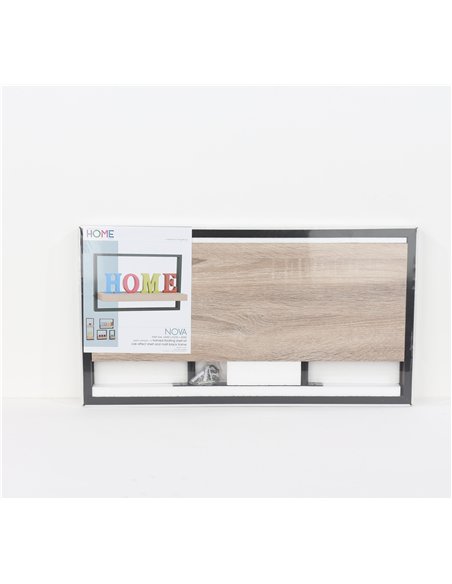Core Products framed floating shelf kit - oak effect shelf with black frame, NV650 - pic 115926 | FastDaddyshop