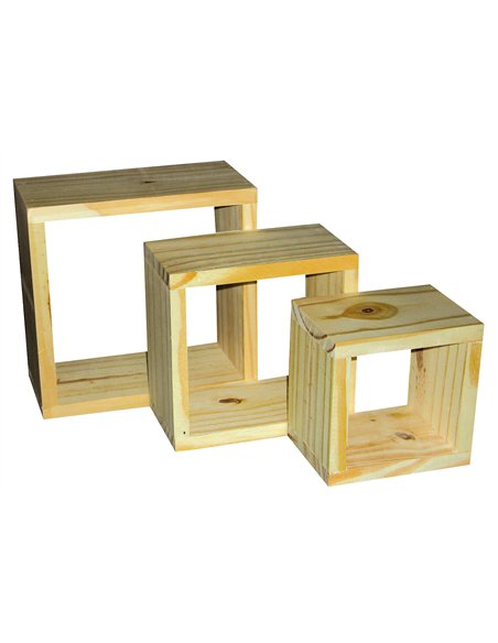 Core Products set of three wall cubes - natural wood, PC1 - pic 115927 | FastDaddyshop