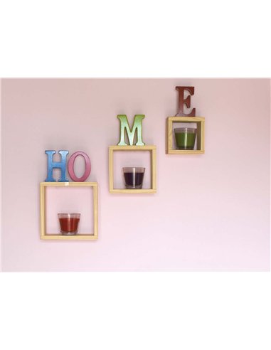Core Products set of three wall cubes - natural wood, PC1