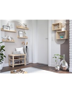 Core Products shoe bench with solid top - natural wood, PSU2 2