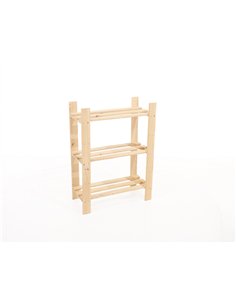Core Products 3 shelf narrow slatted storage unit - natural wood , PSU3