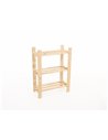 Core Products 3 shelf narrow slatted storage unit - natural wood , PSU3