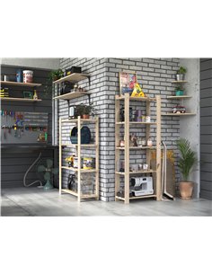 Core Products 3 shelf narrow slatted storage unit - natural wood , PSU3 2