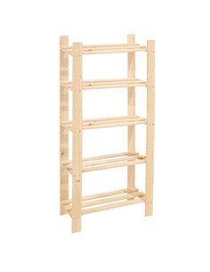 Core Products 5 shelf narrow slatted storage unit - natural wood, PSU5