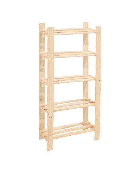 Core Products 5 shelf narrow slatted storage unit - natural wood, PSU5 - pic 115936 | FastDaddyshop