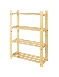 Core Products 4 shelf slatted storage unit - natural wood, SSU4
