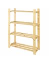 Core Products 4 shelf slatted storage unit - natural wood, SSU4