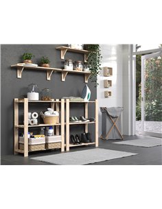 Core Products 4 shelf slatted storage unit - natural wood, SSU4 2