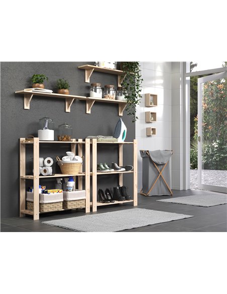 Core Products 4 shelf slatted storage unit - natural wood, SSU4 - pic 115948 | FastDaddyshop