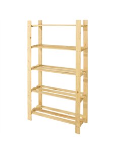 Core Products 5 shelf slatted storage unit - natural wood, SSU5